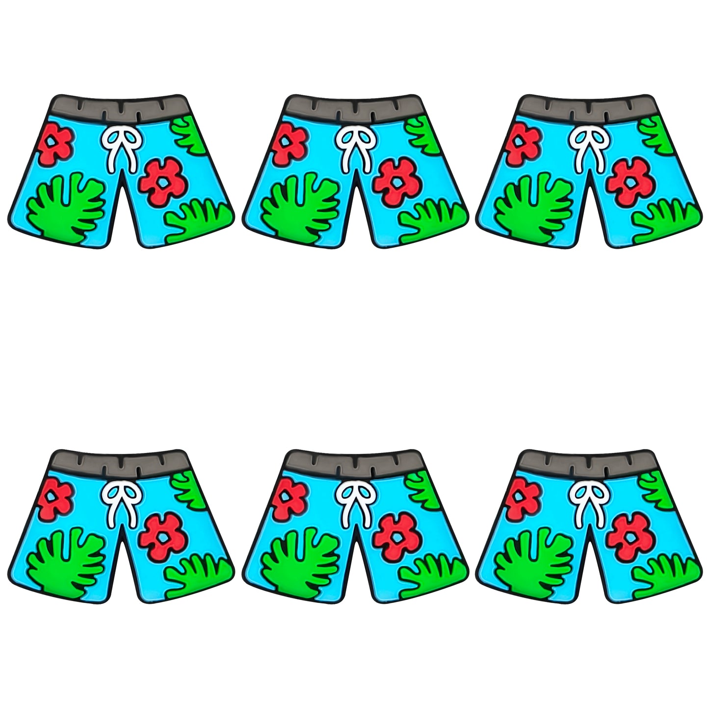 Blue Tropical Floral Hawaiian Shirt/Shorts Focal