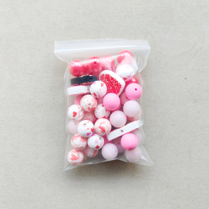 Valentine's Day Themed Assorted Silicone Beads Pack