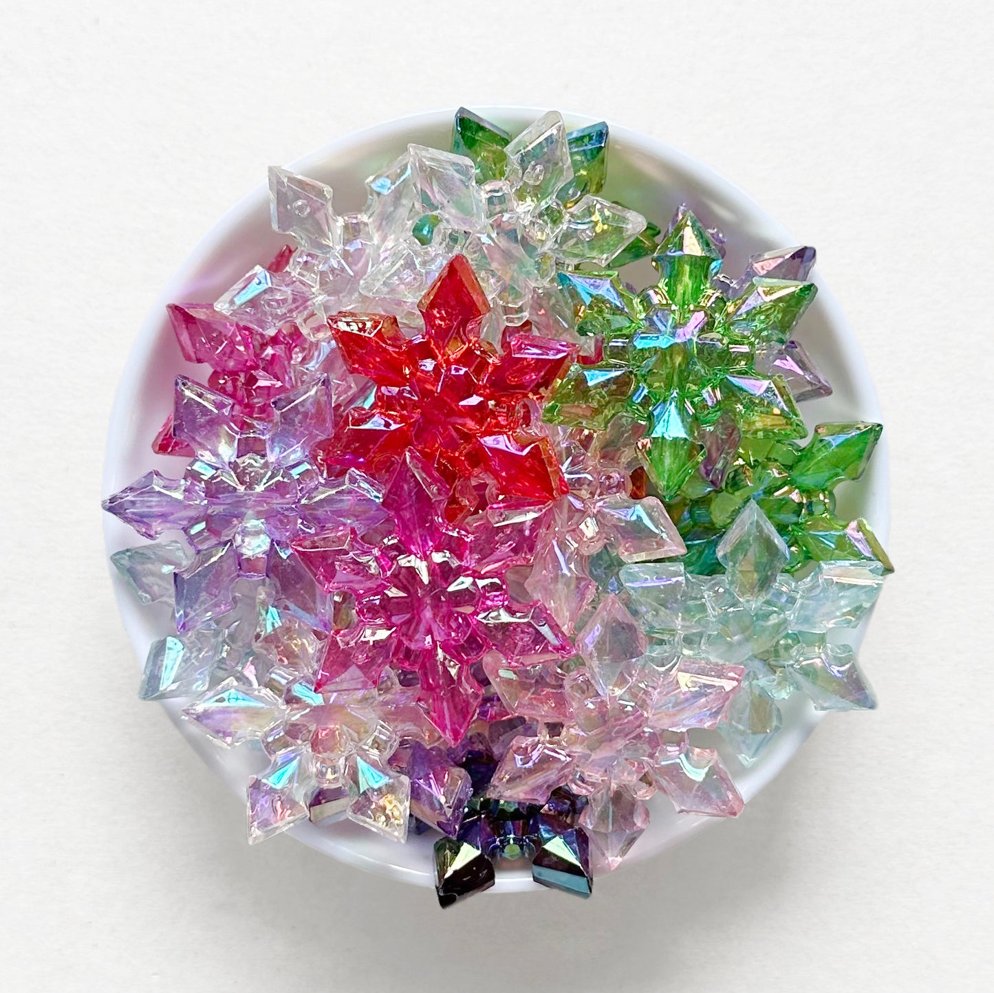 UV Snowflake Focal Acrylic Beads Mix