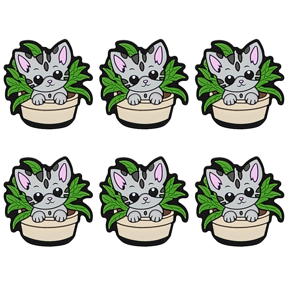 Cat in Potted Plant Focal