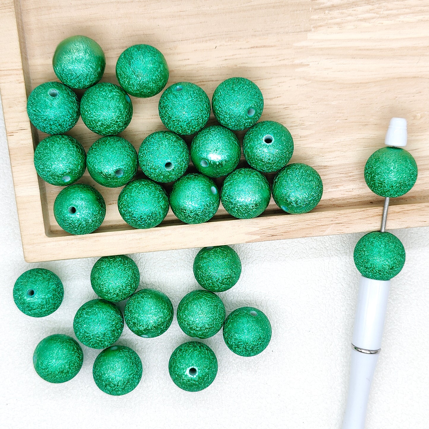 20mm Green Stardust Chunky Bubblegum Acrylic Beads