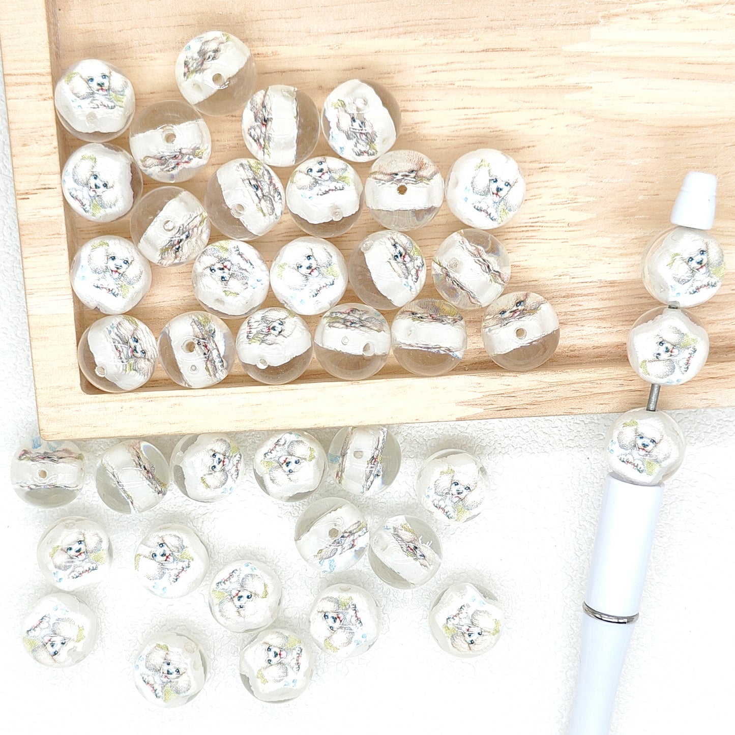 16mm Dog Acrylic Beads,Round Gumball Beads,Pen Bead