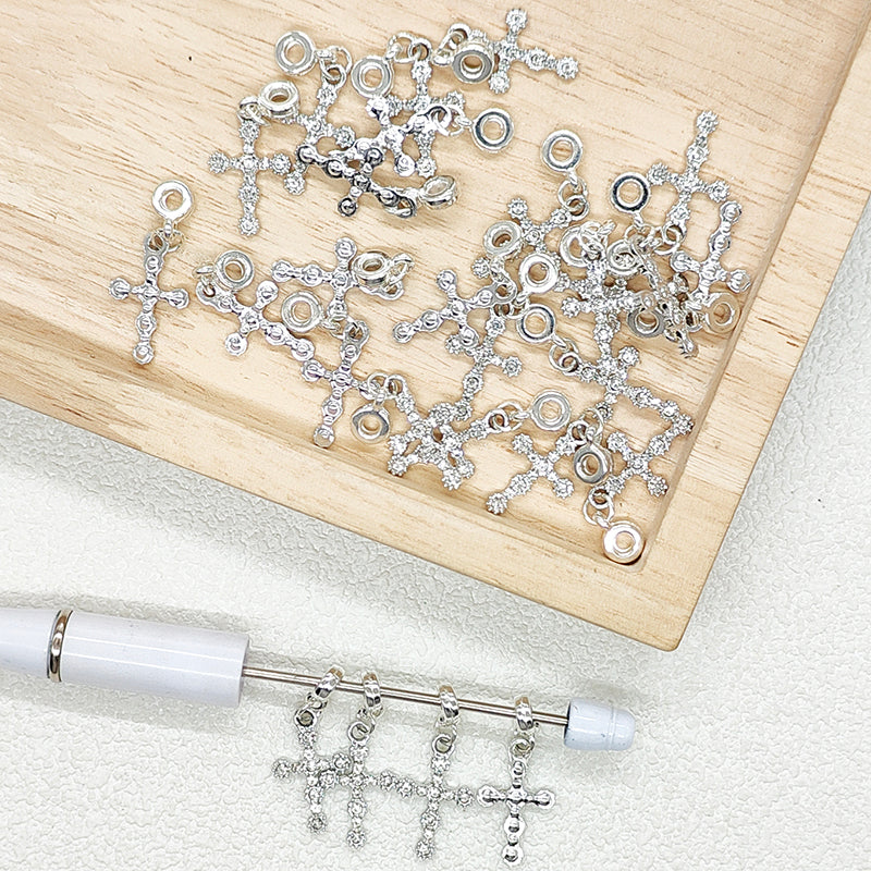 Sliver Alloy Cross Bail Beads,Pen Christian Charm Beads