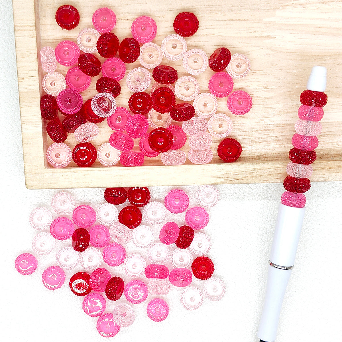 50Pcs/Lot 12mm Transparent Rhinestone Effect Spacer Mix Color Beads for Valentines Day