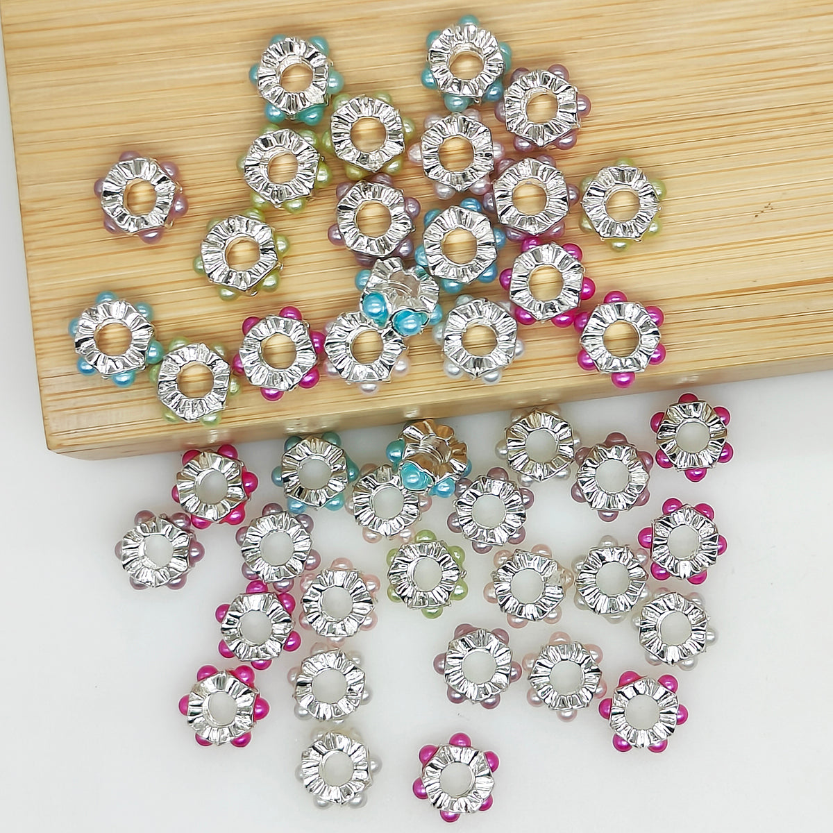 10mm Pearl Spacer Beads,Colored Pearls Metal Beads