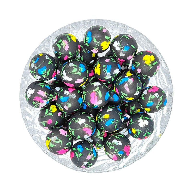 15mm New Print Silicone Beads