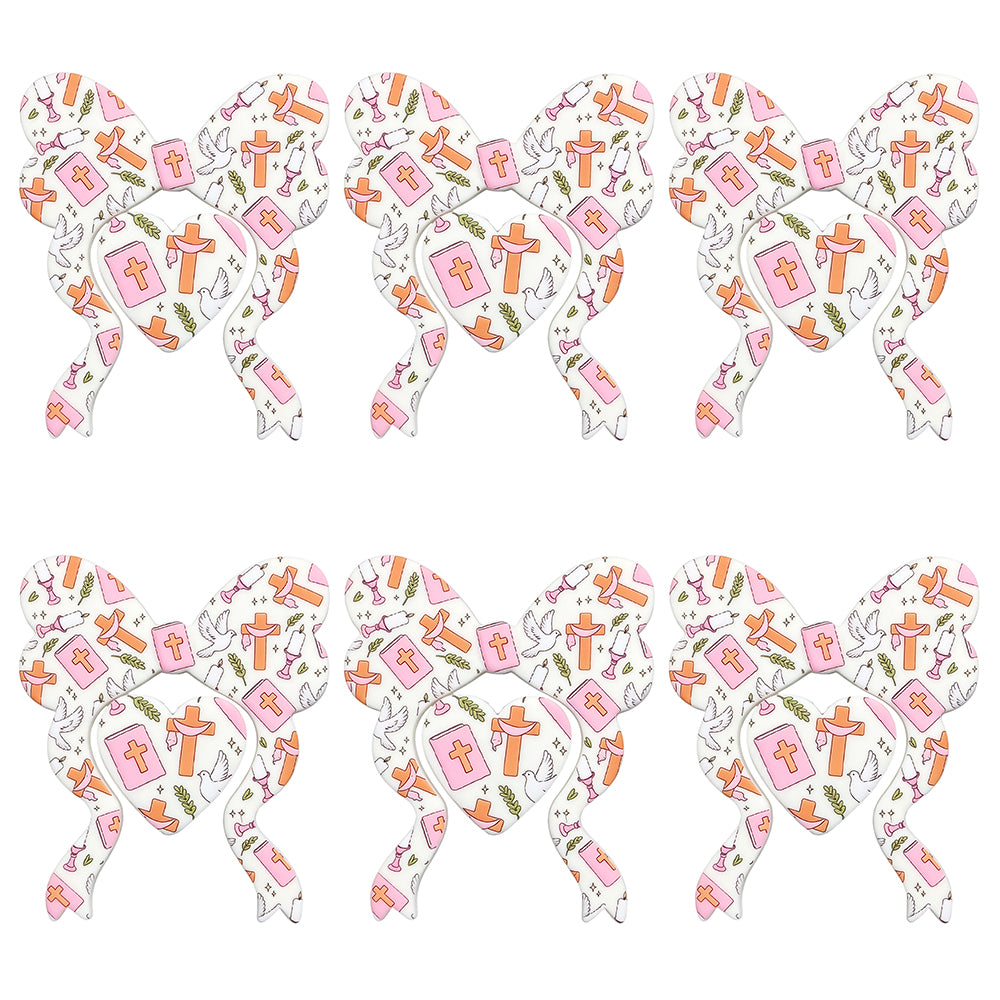 Bible Cross Bow Heart Print Focal