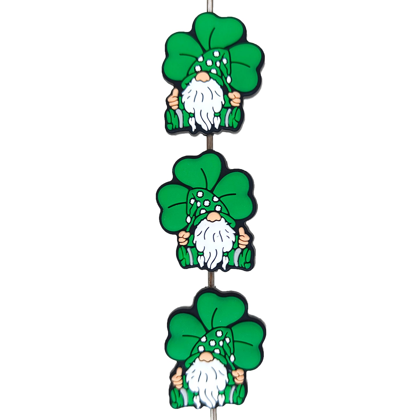 Happy St Patrick's Day Gnome Silicone Focal Bead