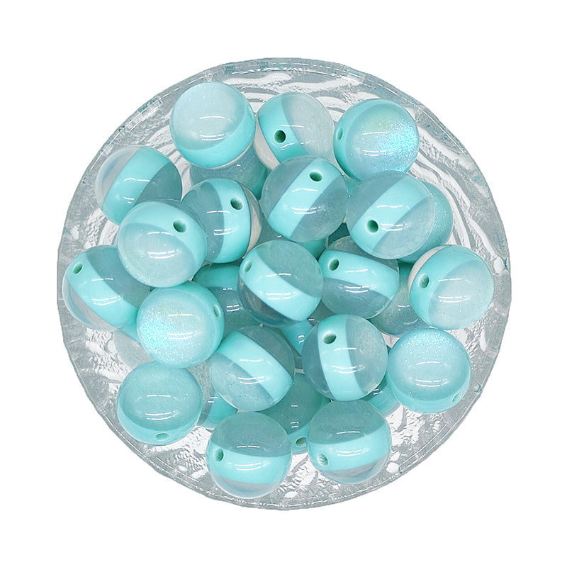 16mm Green Glitter Acrylic Beads