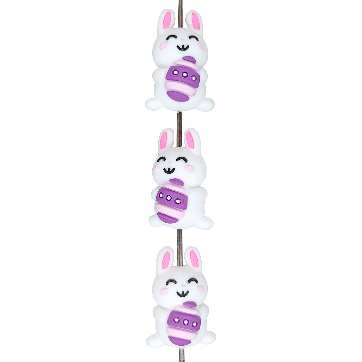 3D Bunny Rabbit Egg Easter Focal Beads