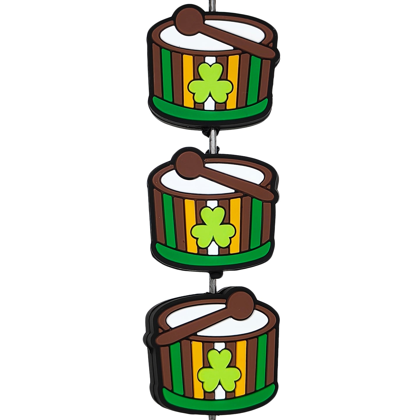 Irish Drum with Shamrocks Focal