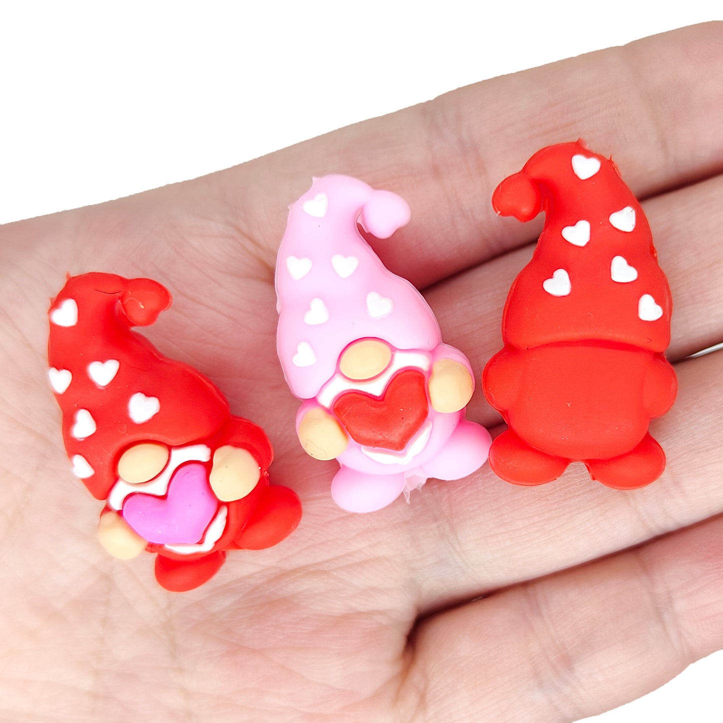 3D Love Heart Gnome Valentine's Day Focal Beads