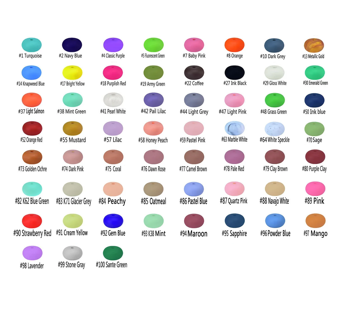 50Pcs/Lots Abacus Silicone Beads 14*8mm