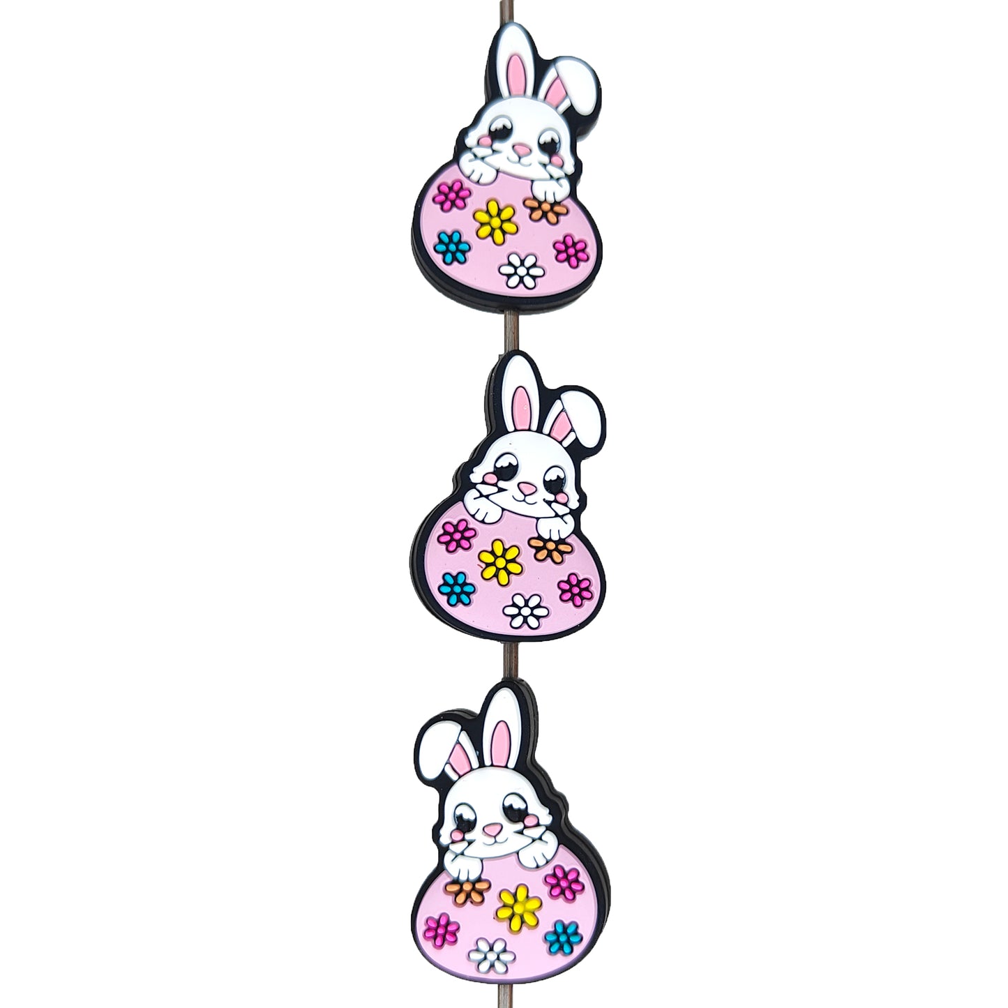 Rabbit Flower Egg Easter Focal Beads