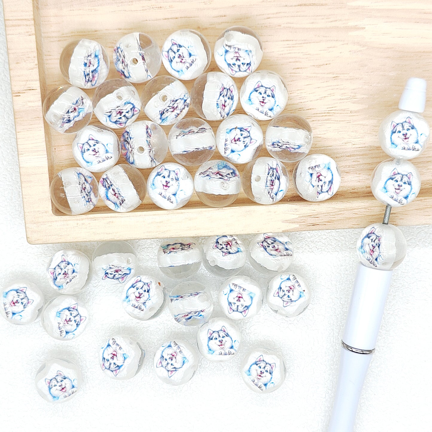 16mm Round Dog Acrylic Beads,Bubblegum Bead