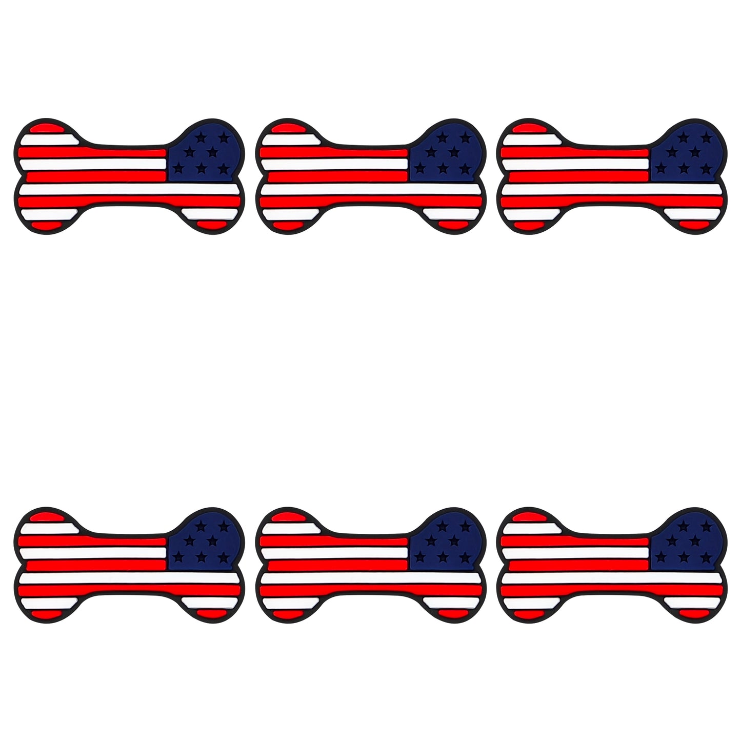 American Flag Dog Bone Focal