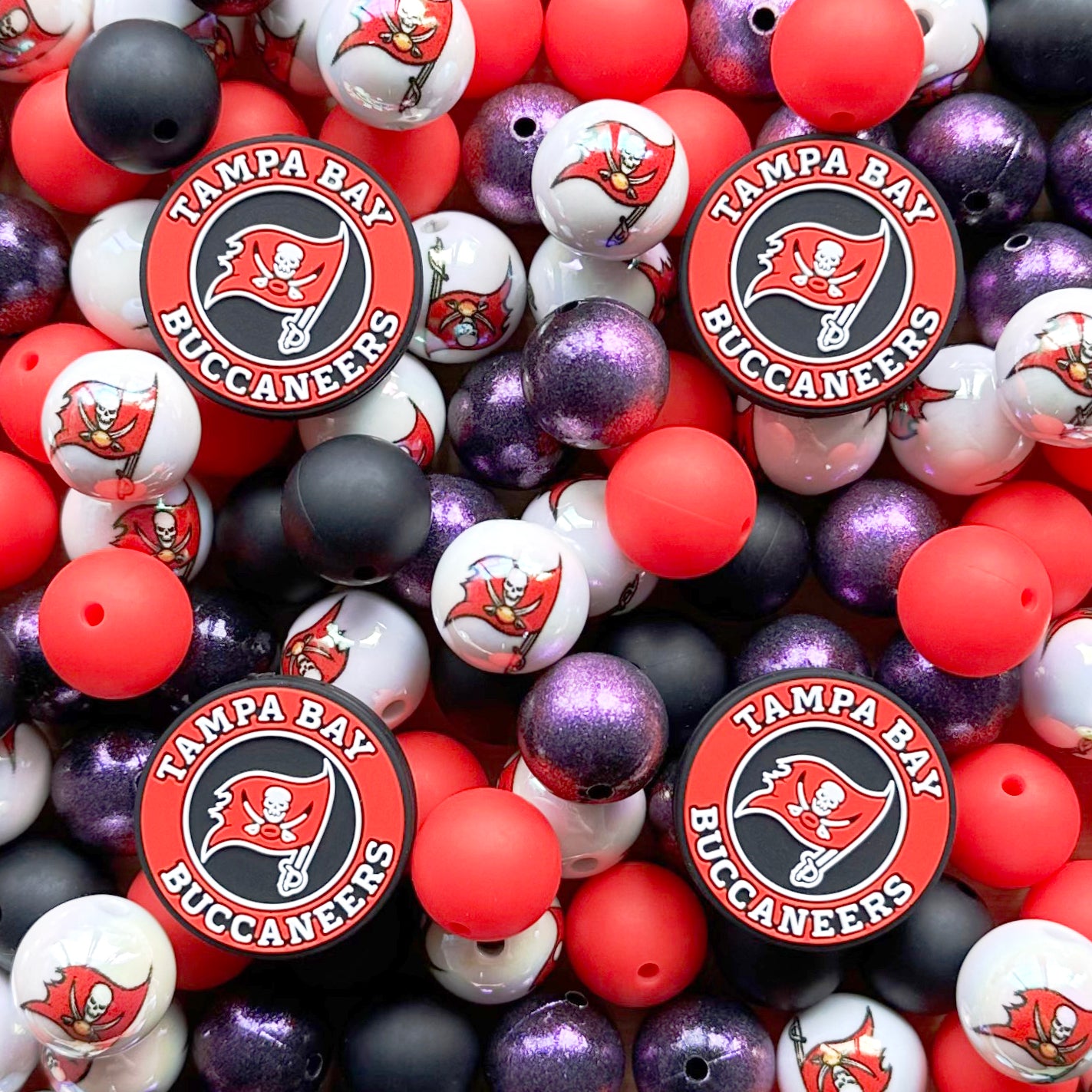 Assorted Bead,48Pcs Mixed Loose Football Team Beads,DIY Pen