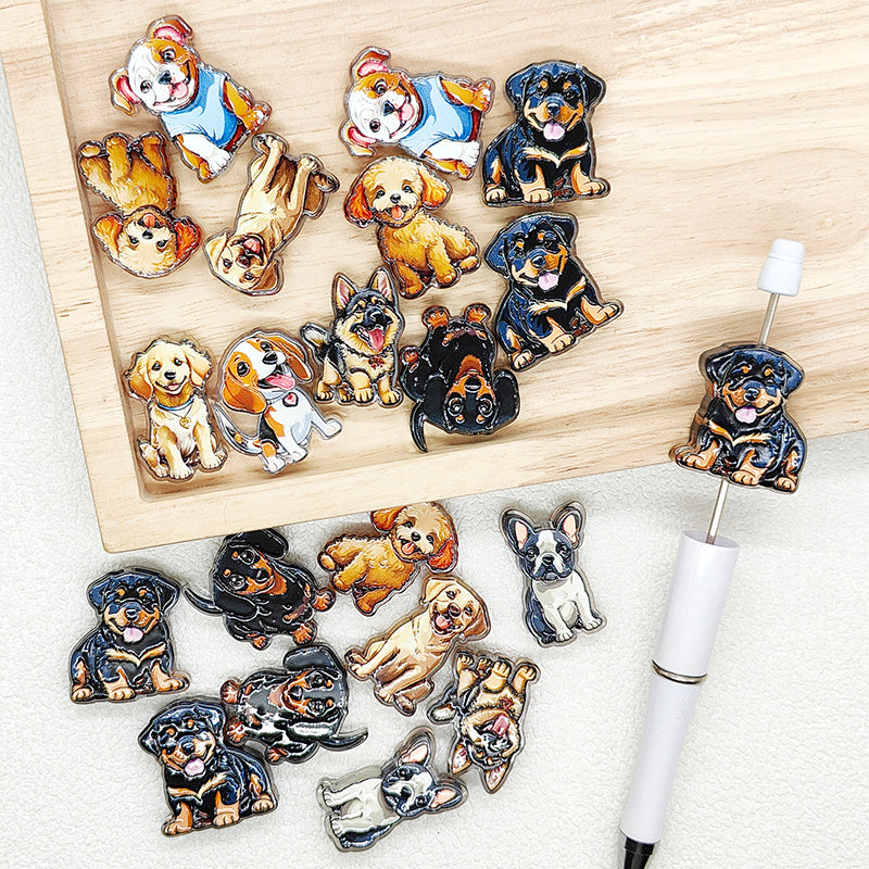 Assorted Dog Acrylic Focal Shape Beads DIY Pet Jewelry