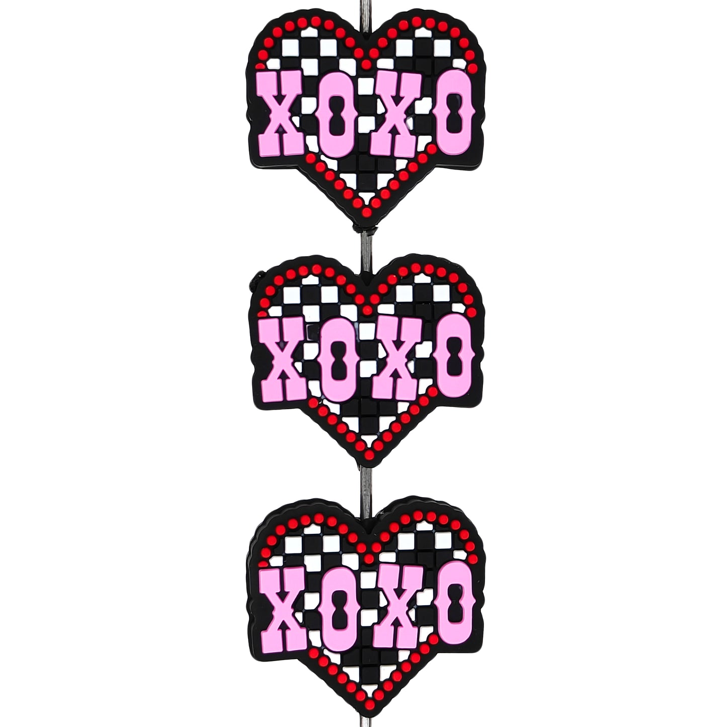 XOXO Checkered Heart Focal