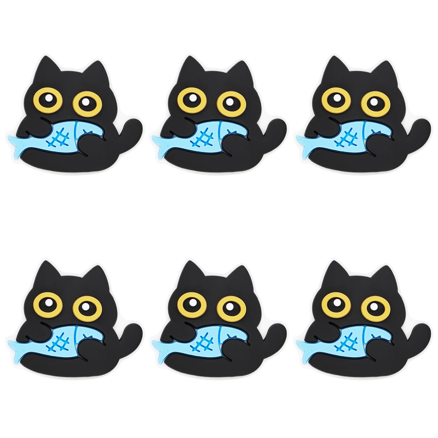 Black Cat with Fish Focal
