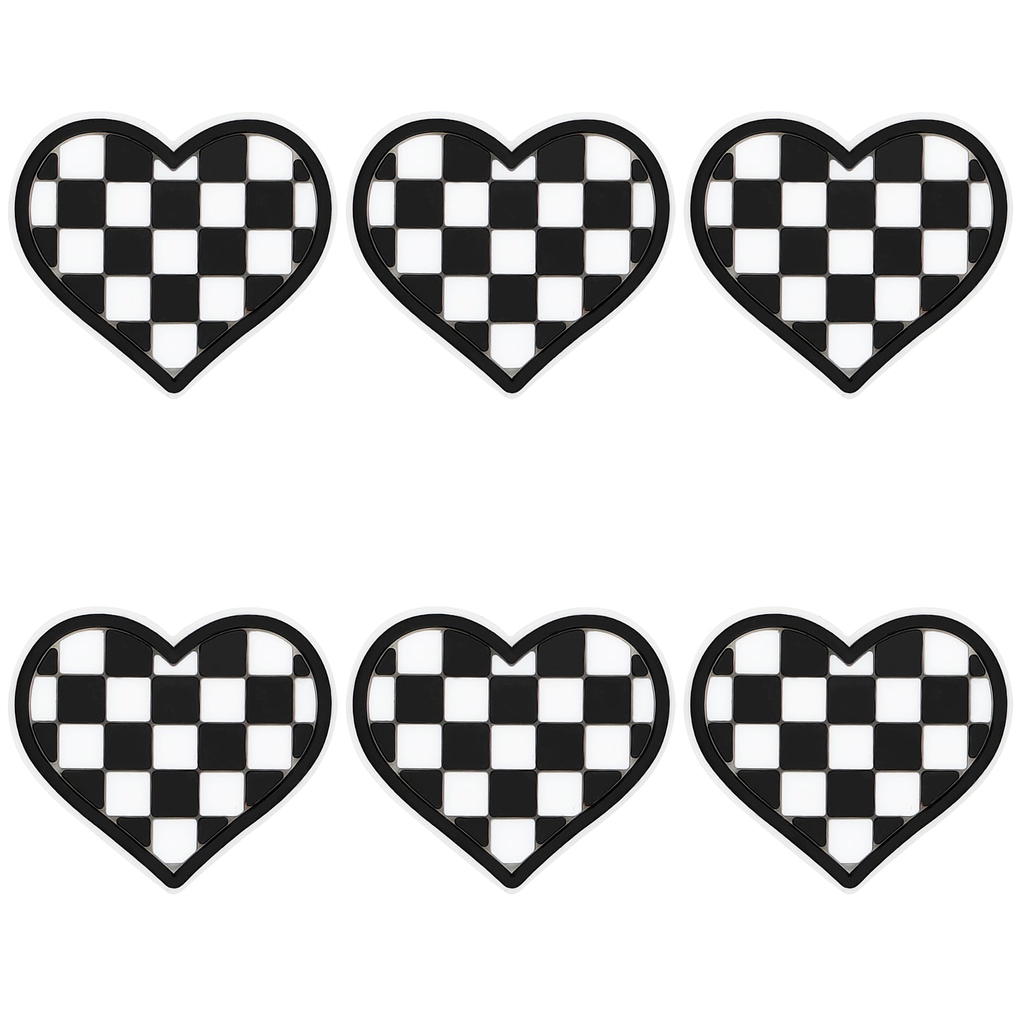 Black White Checkered Heart Focal