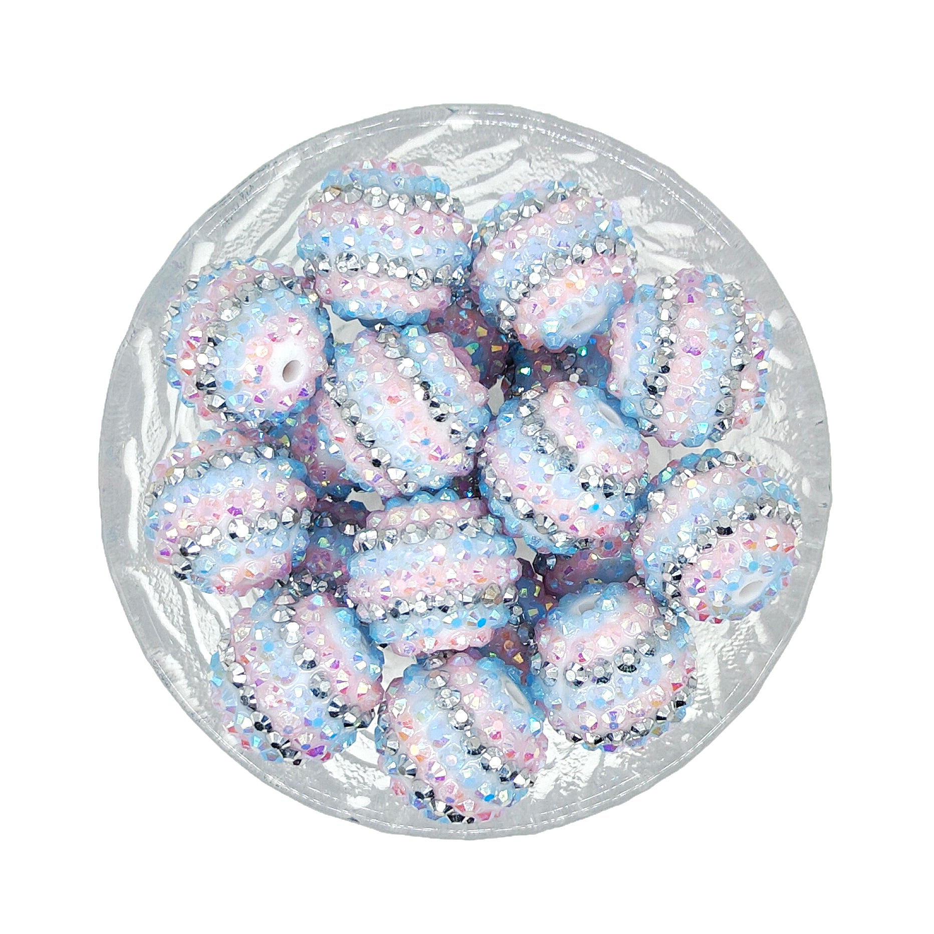 20mm Mixed Rhinestone Beads - Acrylic Beads - Bubblegum Beads - Chunky Beads