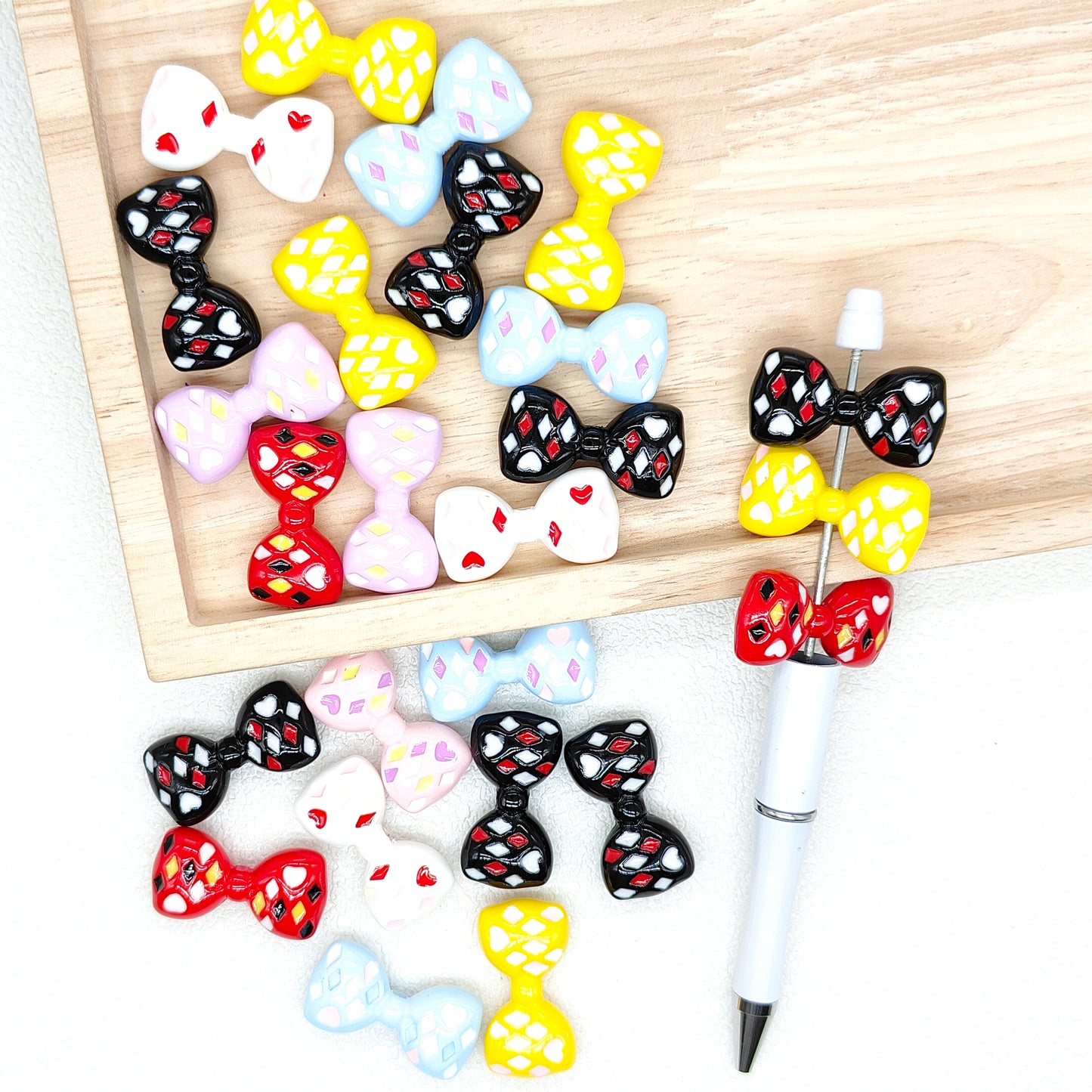 Bowknot Acrylic Mixed Color Bead DIY Craft,Shape Beads