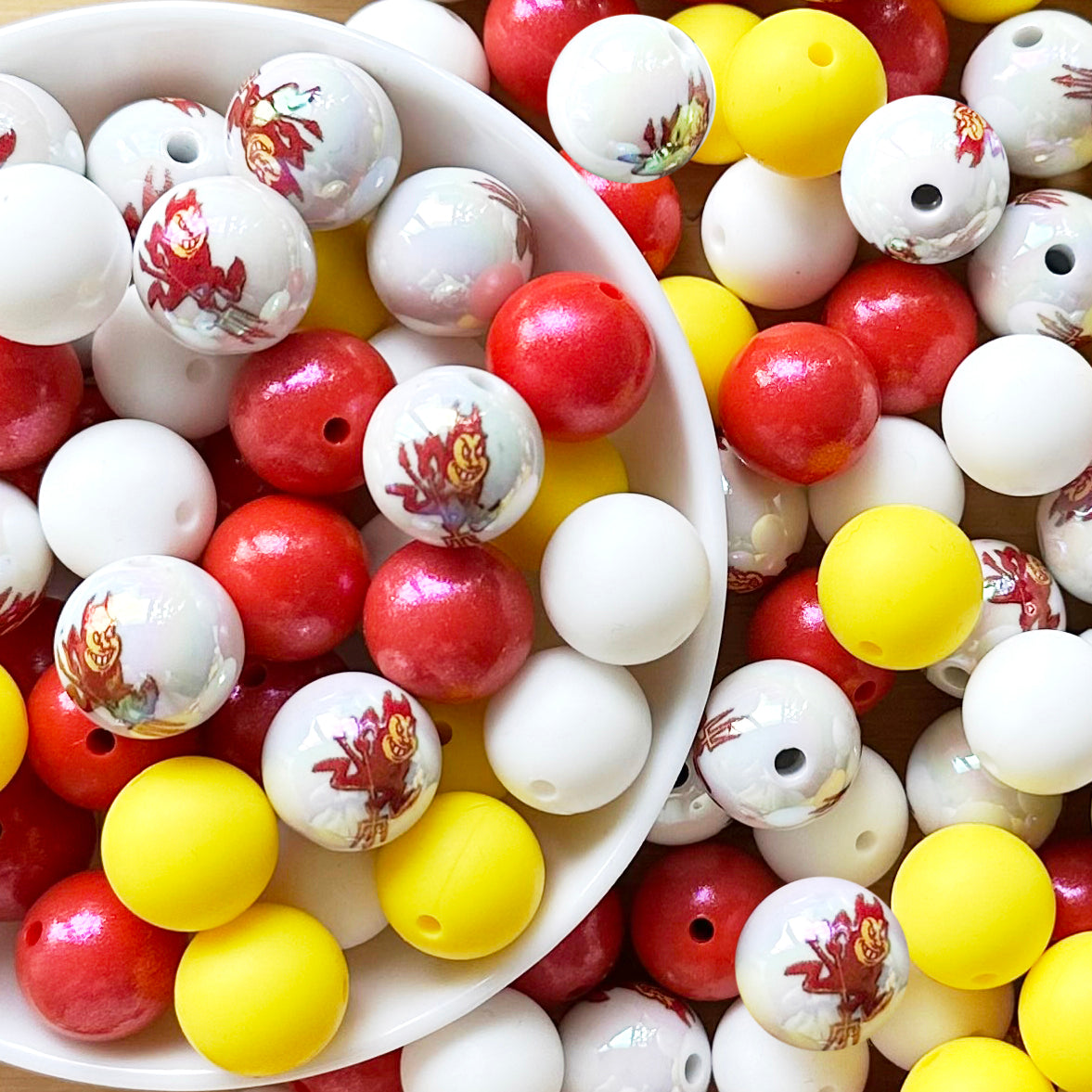 40Pcs College Football Team Assorted Beads,Wholesale Bead