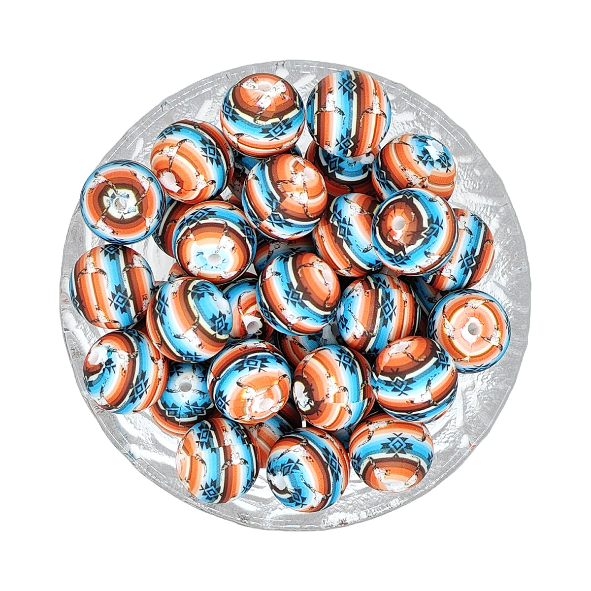15mm Stripe Western Aztec Print Round Silicone Beads – MrBiteBabyStore