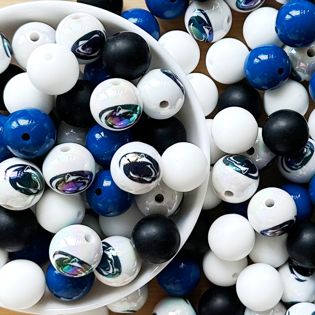 40Pcs College Football Team Assorted Beads,Loose Bead