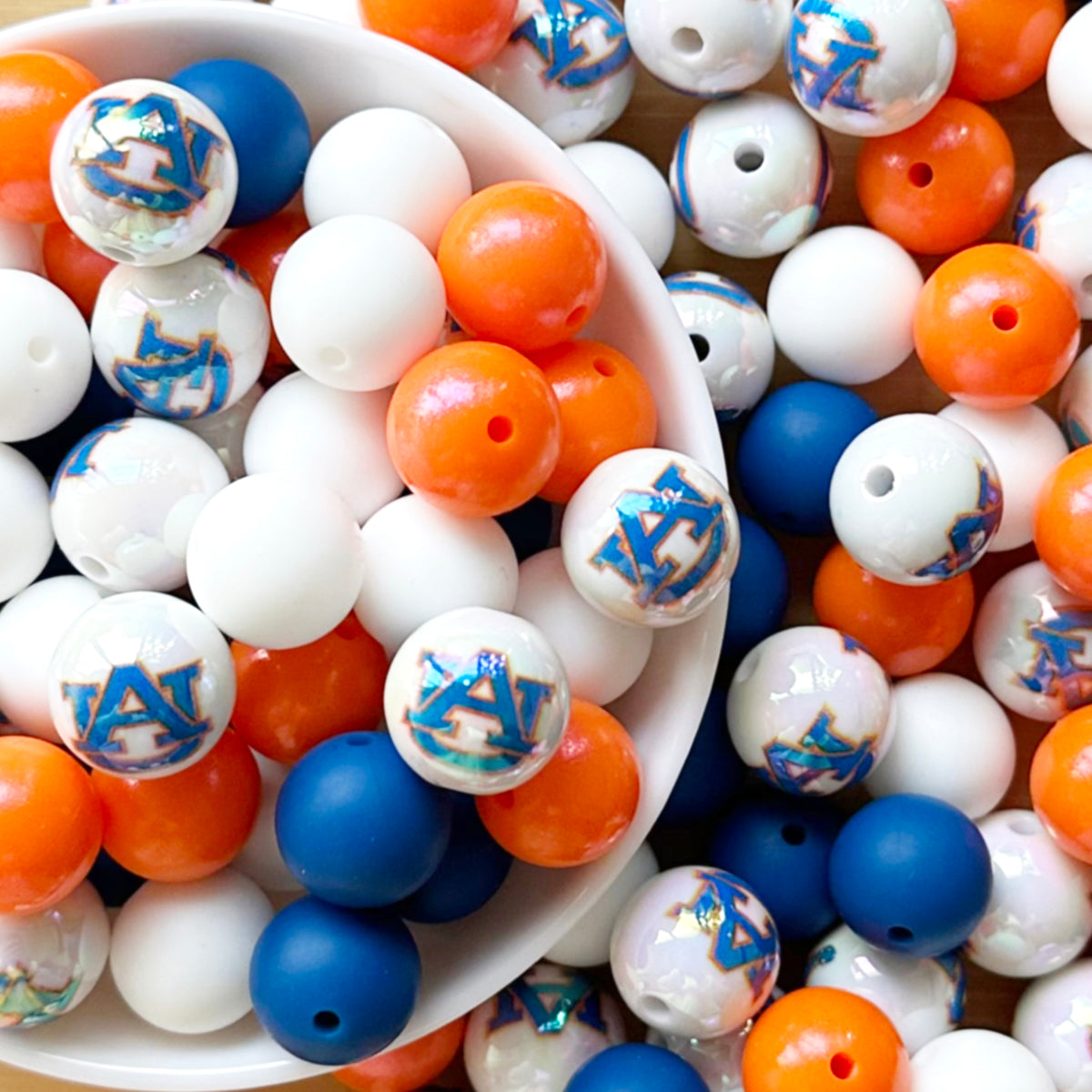 40Pcs College Football Team Assorted Bead,Loose Beads