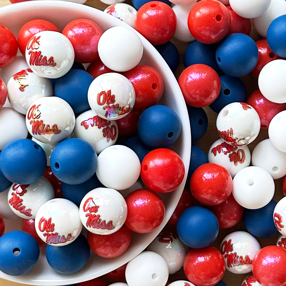 40Pcs College Football Team Assorted Bead,Beadable Pen Beads