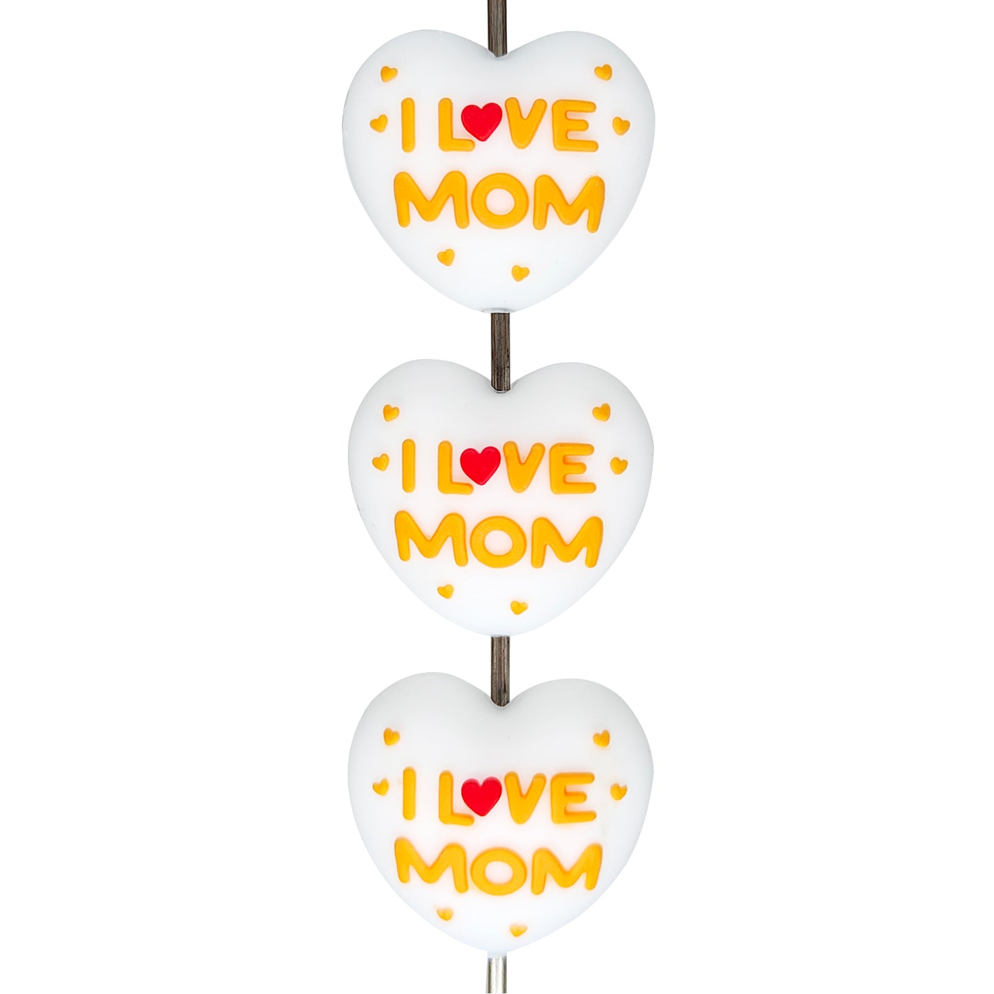 3D I Love Mom Heart Focal