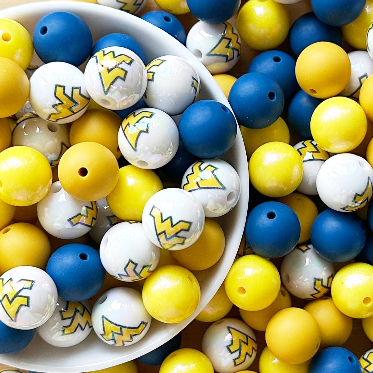 40Pcs College Team Assorted Bead,Loose Mix Beads