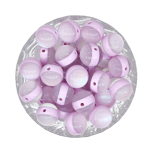 16mm Lilac Glitter Acrylic Beads