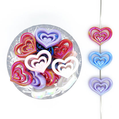 Valentine’s Day Heart UV Acrylic Focal Beads-Mix Color