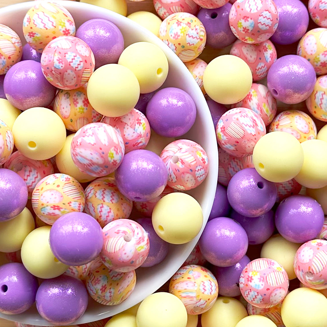 15mm Easter Assorted Loose Silicone Beads Mix