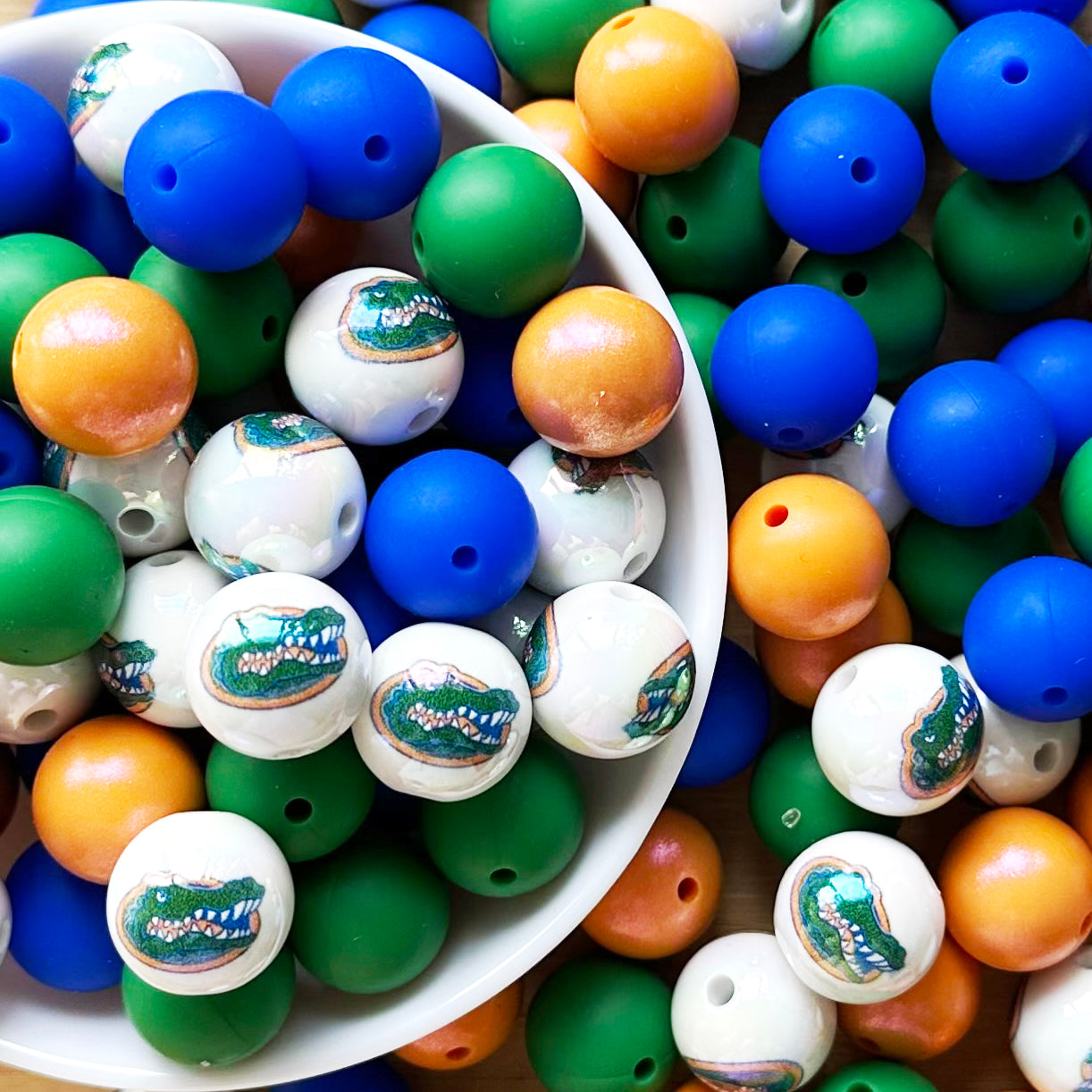 40Pcs College Football Team Assorted Bead,Sports Beads