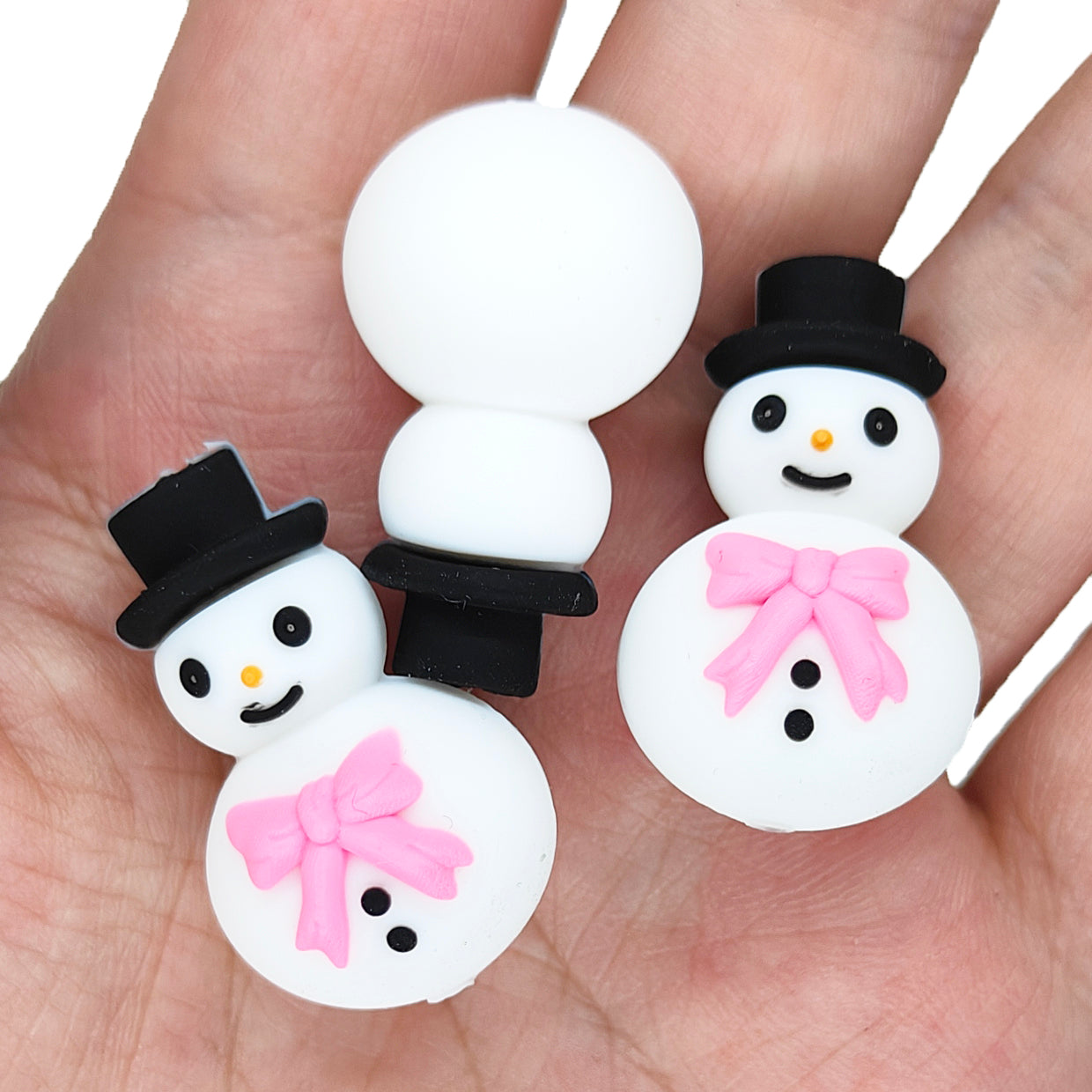 3D Snowman Bowknot Focal