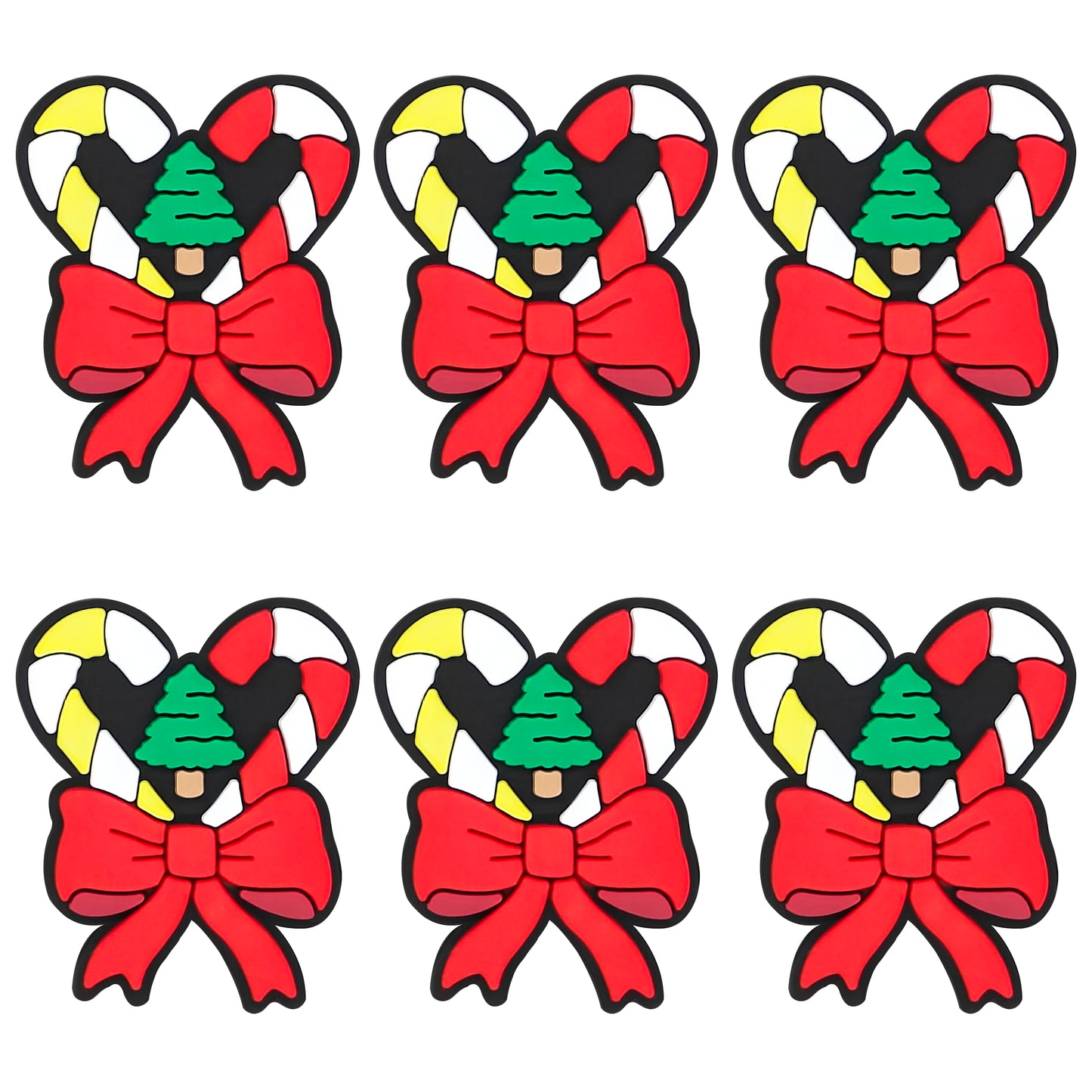 Candy Cane Bow with Tree Focal