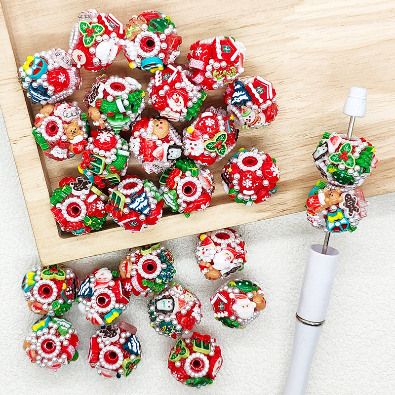 Christmas Fancy Acrylic Beads,Xmas Jewelry Beads