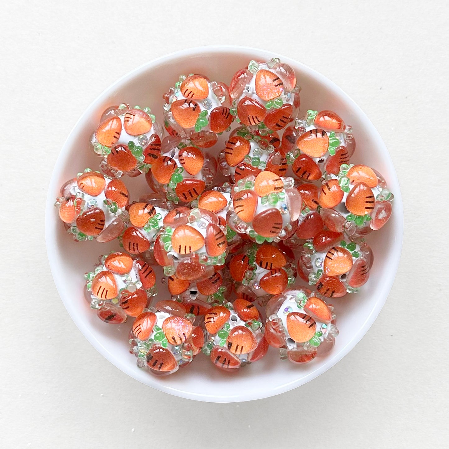 Peach Watermelon Cherry Carrot Strawberry Polymer Clay Beads