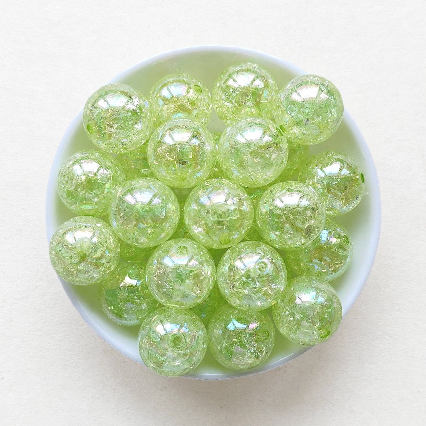 20mm AB Transparent Cracked Bubblegum Acrylic Bead