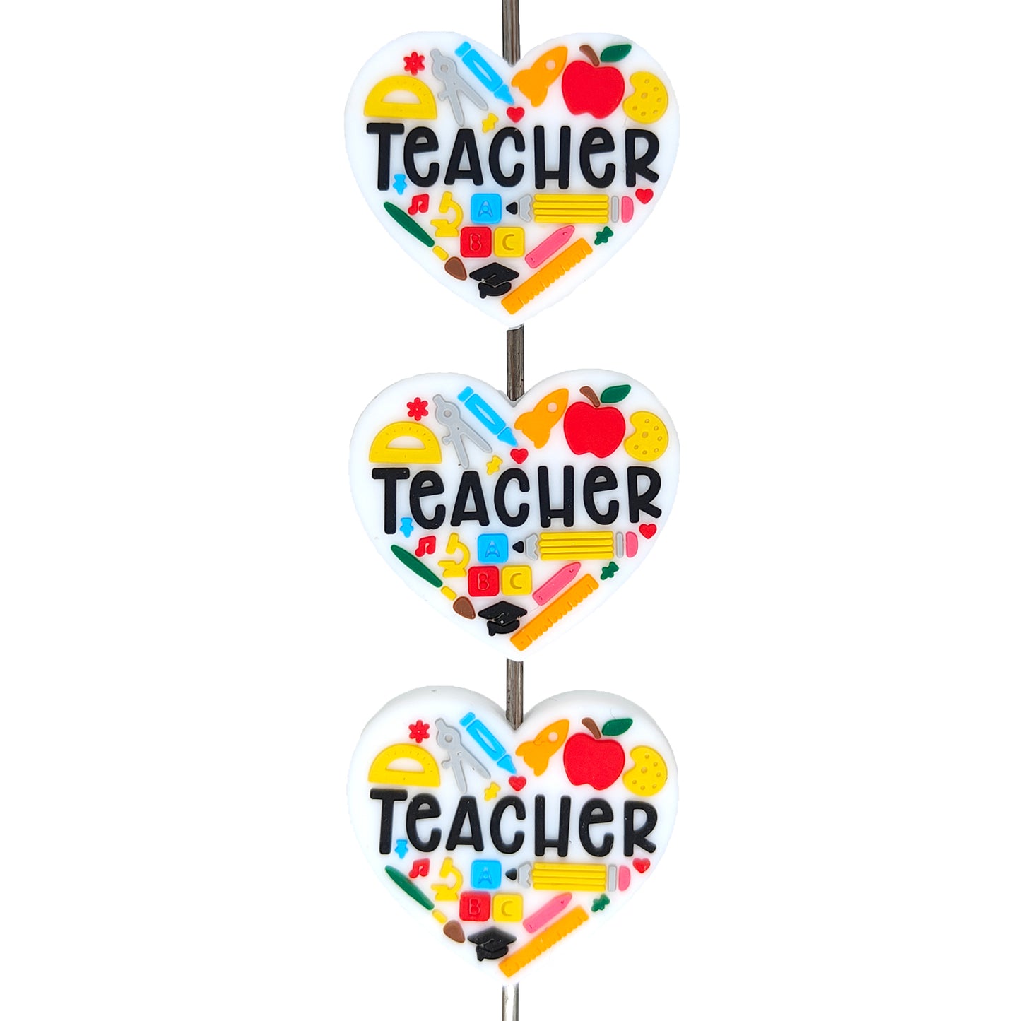 Heart Teacher Focal Beads