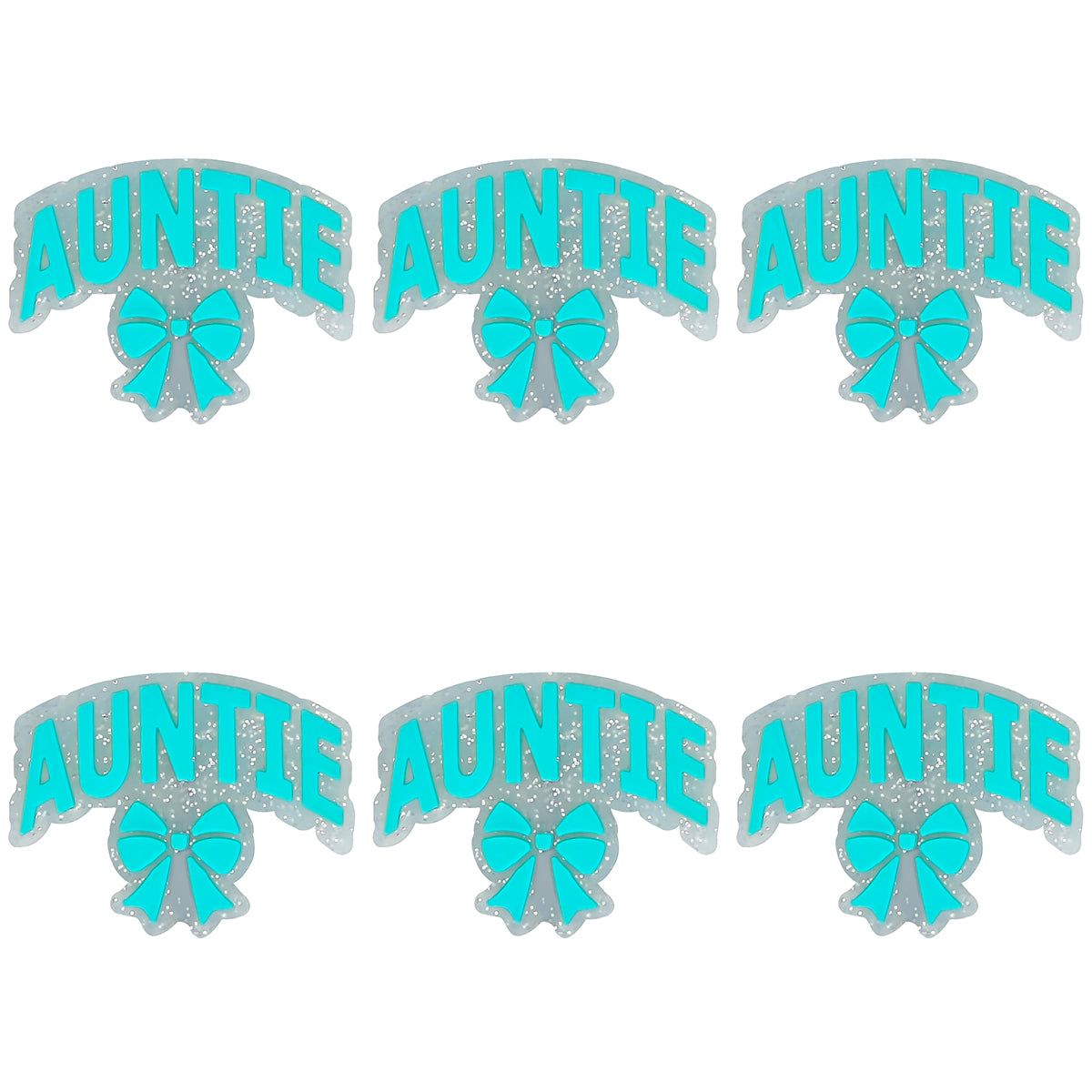 Auntie Glitter Bow Focal