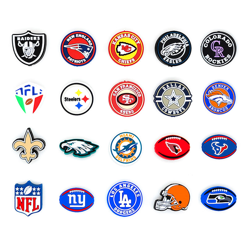 5-50Pcs American Football Beads Focal Silicone beads - 17*30*8mm