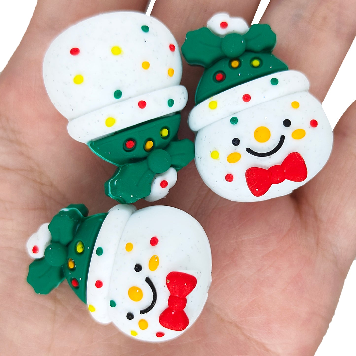 3D Snowman Glitter Christmas Focal