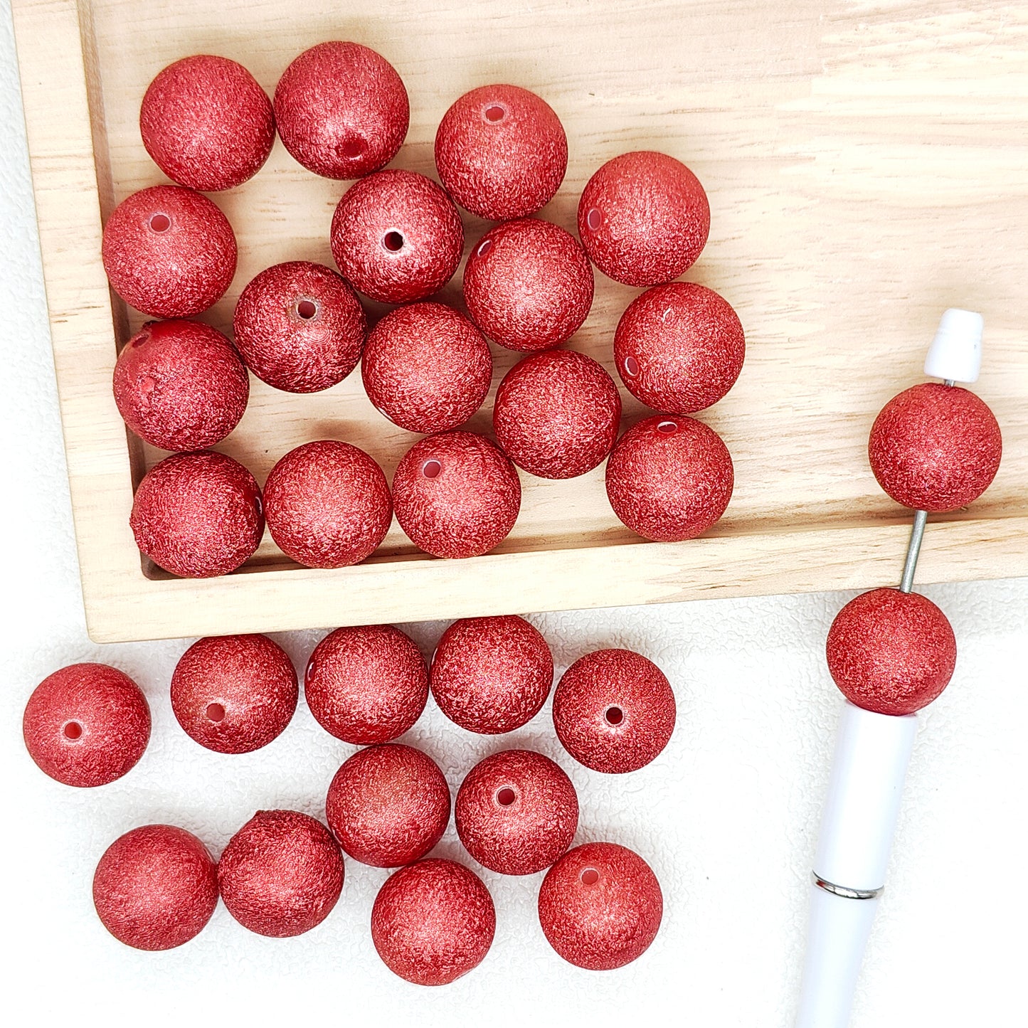 20mm Red Stardust Chunky Bubblegum Acrylic Beads