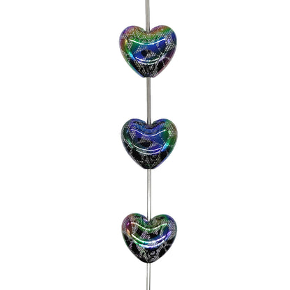 Iridescent Heart Focal Acrylic Beads