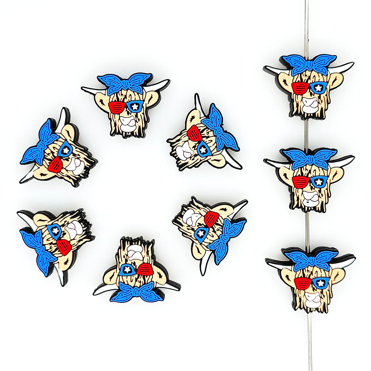 MrBite Patriotic Highland Cow Focal